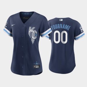 Impressive Kansas City Royals Custom Women's Nike Replica 2022 City Connect Navy Jersey
