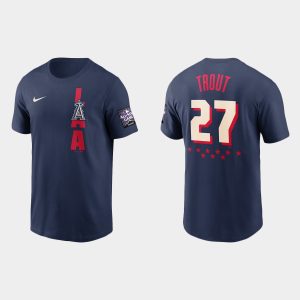 Impressive Los Angeles Angels #27 Mike Trout Men's 2021 MLB All Star Game Navy T Shirt Act fast Only a few left Secure yours today