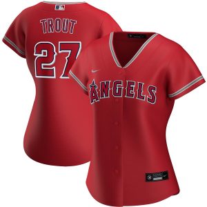 Impressive Los Angeles Angels #27 Mike Trout Nike Women's Alternate 2020 MLB Player Jersey Red Be among the first buyers Order now to enjoy top notch quality