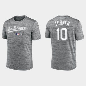 Impressive Los Angeles Dodgers #10 Justin Turner Men's Anthracite 2021 City Connect Practice Anthracite T Shirt Collectors this is a must have Add it to your collection by ordering
