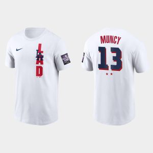 Impressive Los Angeles Dodgers #13 Max Muncy Men's 2021 MLB All Star Game Wordmark White T Shirt Collectors this is a must have Add it to your collection by ordering