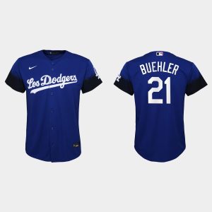 Impressive Los Angeles Dodgers #21 Walker Buehler Nike Youth 2021 City Connect MLB Jersey Royal Retailers boost your inventory Order now to meet customer demand