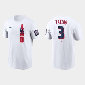 Impressive Los Angeles Dodgers #3 Chris Taylor Men's 2021 MLB All Star Game Wordmark White T Shirt With high demand Don't miss out Order now to wear your team colors