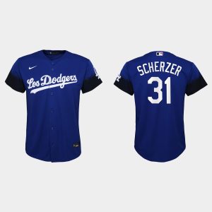 Impressive Los Angeles Dodgers #31 Max Scherzer Nike Youth 2021 City Connect MLB Jersey Royal For a short time available Grab yours quickly to own a team jersey