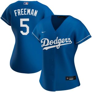 Impressive Los Angeles Dodgers #5 Freddie Freeman Nike Women's Alternate 2020 MLB Player Jersey   Royal For a short time available Grab yours quickly to own a team jersey