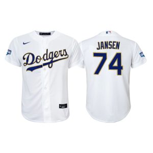 Impressive Los Angeles Dodgers #74 Kenley Jansen Youth Nike 2021 Gold Program World Series Champions MLB Jersey Whtie Sports enthusiasts seize this opportunity Order now to feel the game excitement