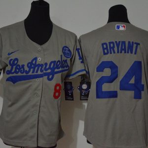 Impressive Los Angeles Dodgers #8 #24 Kobe Bryant Youth Nike Grey Cool Base 2020 KB Patch MLB Jersey Limited stock Order now to show your love for your team