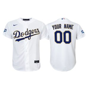 Impressive Los Angeles Dodgers Custom Youth Nike 2021 Gold Program World Series Champions MLB Jersey Whtie