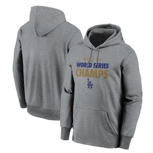 Impressive Los Angeles Dodgers Nike 2020 World Series Champions Gold Fleece Pullover Hoodie Gray
