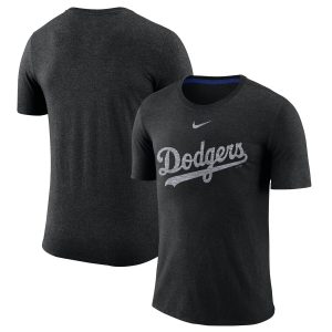 Impressive Los Angeles Dodgers Nike Wordmark Tri Blend T Shirt Black