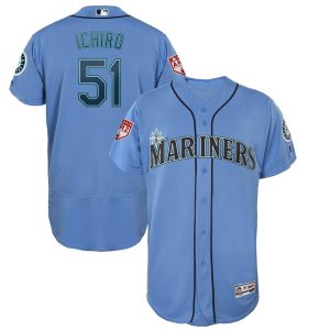 Impressive Mariners #51 Ichiro Suzuki Light Blue 2019 Spring Training Flex Base Stitched MLB Jersey
