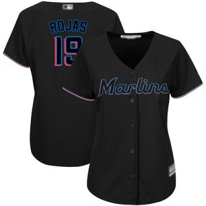 Impressive Marlins #19 Miguel Rojas Black Alternate Women's Stitched MLB Jersey Retailers boost your inventory Order now to meet customer demand
