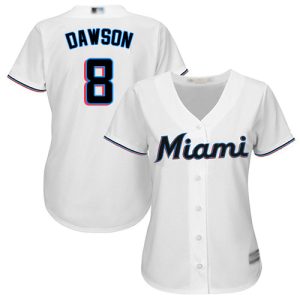 Impressive Marlins #8 Andre Dawson White Home Women's Stitched MLB Jersey Limited stock Order now to show your love for your team