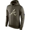 Impressive Men's Atlanta Braves Nike Olive Salute To Service KO Performance Hoodie
