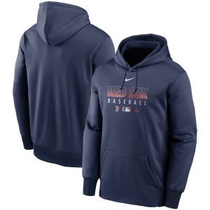 Impressive Men's Boston Red Sox Nike Navy Authentic Collection Therma Performance Pullover Hoodie