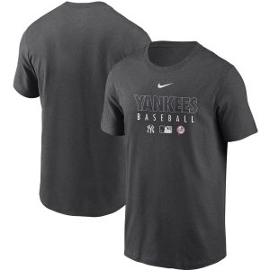 Impressive Men's New York Yankees Nike Charcoal Authentic Collection Team Performance T Shirt