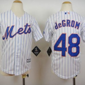 Impressive Mets #48 Jacob DeGrom White(Blue Strip) Home Cool Base Stitched Youth MLB Jersey Sports enthusiasts seize this opportunity Order now to feel the game excitement