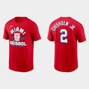 Impressive Miami Marlins #2 Jazz Chisholm Jr. Men's Nike 2021 City Connect T Shirt Red Act fast Only a few left Secure yours today