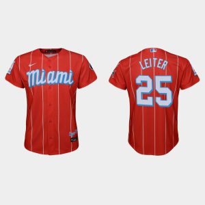 Impressive Miami Marlins #25 Al Leiter Youth Nike 2021 City Connect Authentic MLB Jersey Red For a short time available Grab yours quickly to own a team jersey