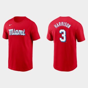 Impressive Miami Marlins #3 Monte Harrison Men's Nike 2021 City Connect Wordmark T Shirt Red Retailers boost your inventory Order now to meet customer demand