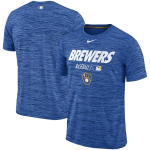 Impressive Milwaukee Brewers Nike Authentic Collection Velocity Team Issue Performance T Shirt Royal