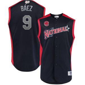 Impressive National League #9 Javier Baez Majestic Youth 2019 MLB All Star Game Player Jersey Navy Limited stock Order now to show your love for your team