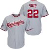 Impressive Nationals #22 Juan Soto Grey New Cool Base 2019 World Series Champions Stitched MLB Jersey