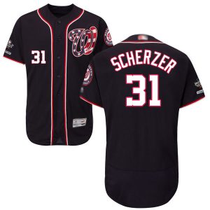 Impressive Nationals #31 Max Scherzer Navy Blue Flexbase Authentic Collection 2019 World Series Champions Stitched MLB Jersey