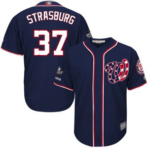 Impressive Nationals #37 Stephen Strasburg Navy Blue Cool Base 2019 World Series Champions Stitched Youth MLB Jersey Sports fans this is your chance Order soon to be part of the action