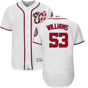 Impressive Nationals #53 Austen Williams White Flexbase Authentic Collection Stitched MLB Jersey