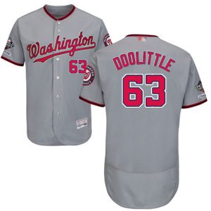 Impressive Nationals #63 Sean Doolittle Grey Flexbase Authentic Collection 2019 World Series Champions Stitched MLB Jersey