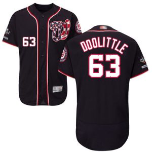 Impressive Nationals #63 Sean Doolittle Navy Blue Flexbase Authentic Collection 2019 World Series Champions Stitched MLB Jersey