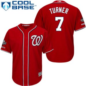 Impressive Nationals #7 Trea Turner Red Cool Base 2019 World Series Champions Stitched Youth MLB Jersey Sports enthusiasts seize this opportunity Order now to feel the game excitement