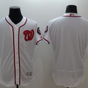 Impressive Nationals Blank White Flexbase Authentic Collection 2019 World Series Champions Stitched MLB Jersey