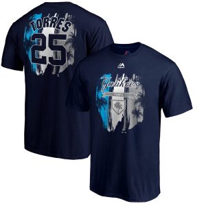 Impressive New York Yankees # 25 Gleyber Torres Majestic 2019 Spring Training Name & Number T Shirt Navy