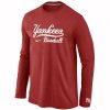 Impressive New York Yankees Long Sleeve MLB T Shirt Red