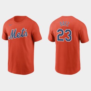 Impressive Nike Mets #23 Javier Baez Name & Number Orange T Shirt Retailers boost your inventory Order now to meet customer demand