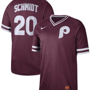 Impressive Nike Phillies #20 Mike Schmidt Maroon Authentic Cooperstown Collection Stitched MLB Jersey