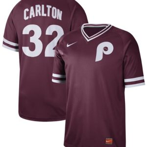 Impressive Nike Phillies #32 Steve Carlton Maroon Authentic Cooperstown Collection Stitched MLB Jersey