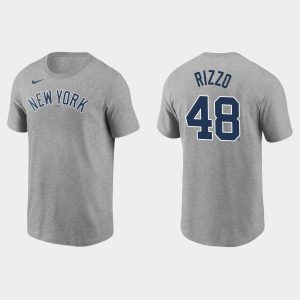Impressive Nike Yankees #48 Anthony Rizzo Name & Number MLB T Shirt Gray Limited stock Order now to show your love for your team