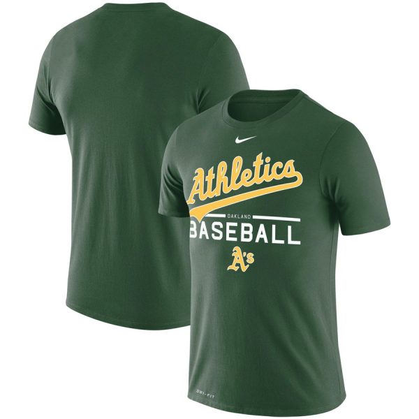 Impressive Oakland Athletics Nike Practice Performance T Shirt Green