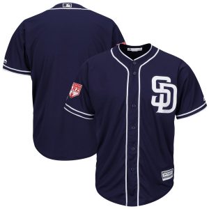 Impressive Padres Blank Navy 2019 Spring Training Cool Base Stitched MLB Jersey