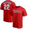 Impressive Philadelphia Phillies #22 Andrew McCutchen Majestic Official Name & Number T Shirt Red