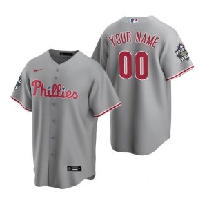Impressive Philadelphia Phillies Active Player Custom Grey 2022 World Series Cool Base Stitched Men's Nike MLB Jersey