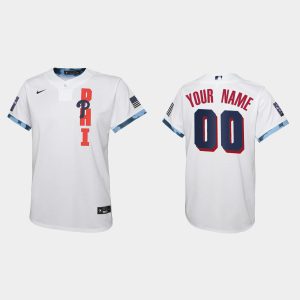 Impressive Philadelphia Phillies Custom Youth 2021 MLB All Star Game White Jersey