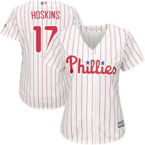 Impressive Phillies #17 Rhys Hoskins White(Red Strip) Home Women's Stitched MLB Jersey Hurry Exclusive offer Place your order immediately for a great jersey