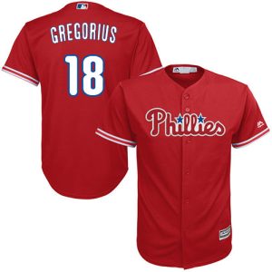 Impressive Phillies #18 Didi Gregorius Red Cool Base Stitched Youth MLB Jersey Limited stock Order now to show your love for your team
