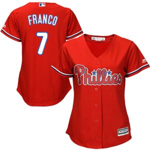 Impressive Phillies #7 Maikel Franco Red Alternate Women's Stitched MLB Jersey Limited stock Order now to show your love for your team