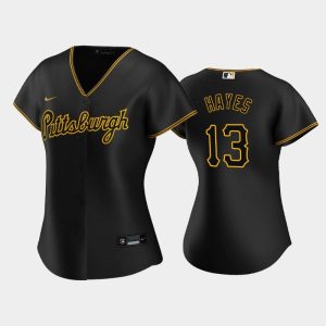 Impressive Pittsburgh Pirates #13 Ke'Bryan Hayes Game Women's Nike Alternate MLB Jersey   Black Act fast Only a few left Secure yours today