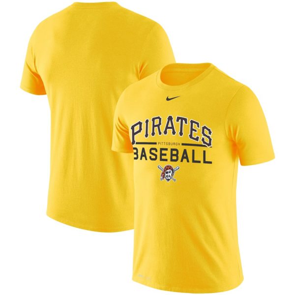 Impressive Pittsburgh Pirates Nike Practice Performance T Shirt Gold